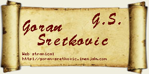 Goran Sretković vizit kartica
